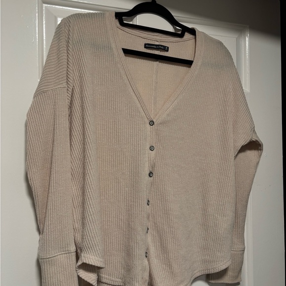 Abercrombie & Fitch Cream Button-Up Cardigan - Picture 2 of 4